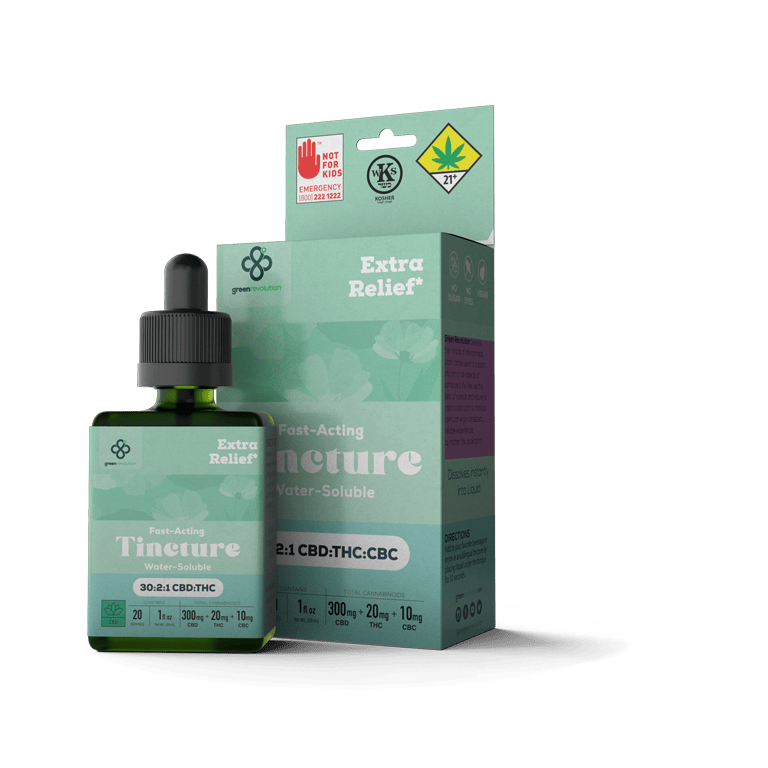 Green | Revolution Water Soluble Tincture Extra Relief 20mg Th