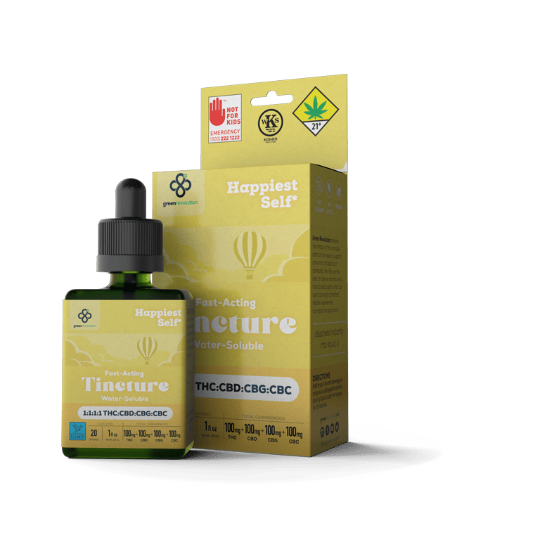 Green | Revolution Water Soluble Tincture Happiest Self 100mg