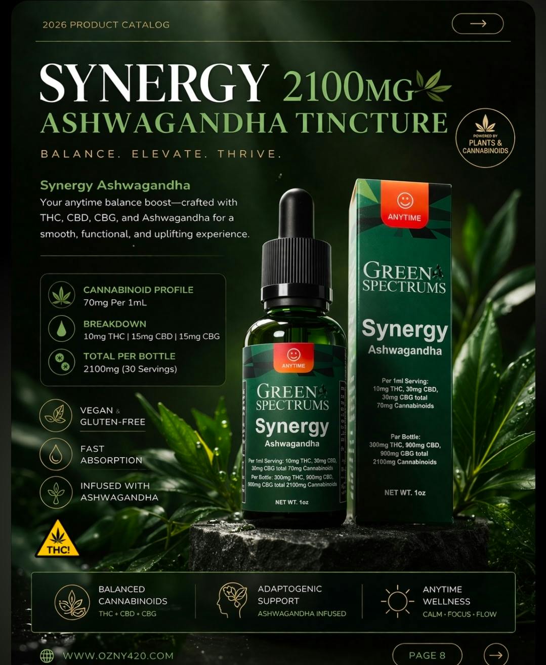 Green Spectrums | Tincture Synergy Ashwagandha Anytime 1 3 3 T