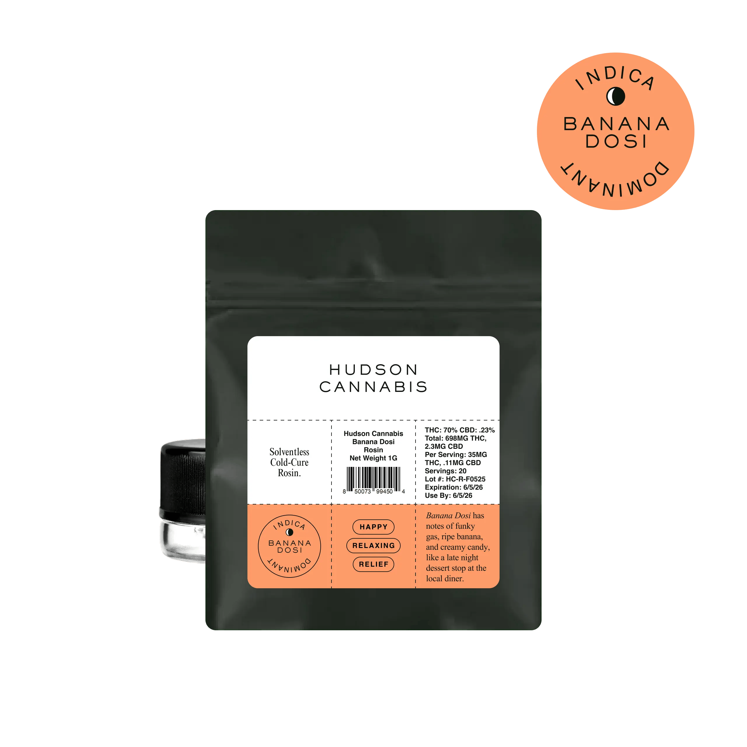 Hudson | Cannabis Rosin Jar Banana Dosi Indica Hybrid 1g
